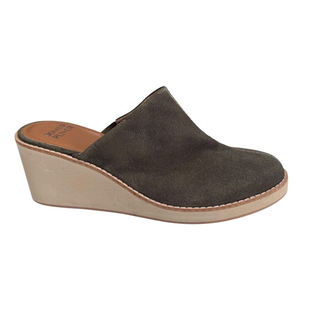 Donald Pliner Janella Womens Size 11 Green Suede Wedge‎ Platform Mule Heels
